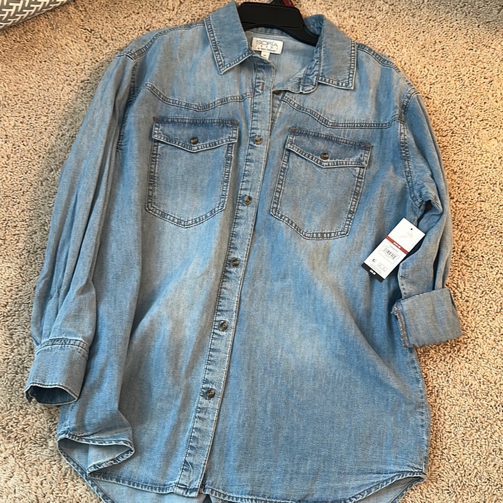 Denim Button-Up Shirt